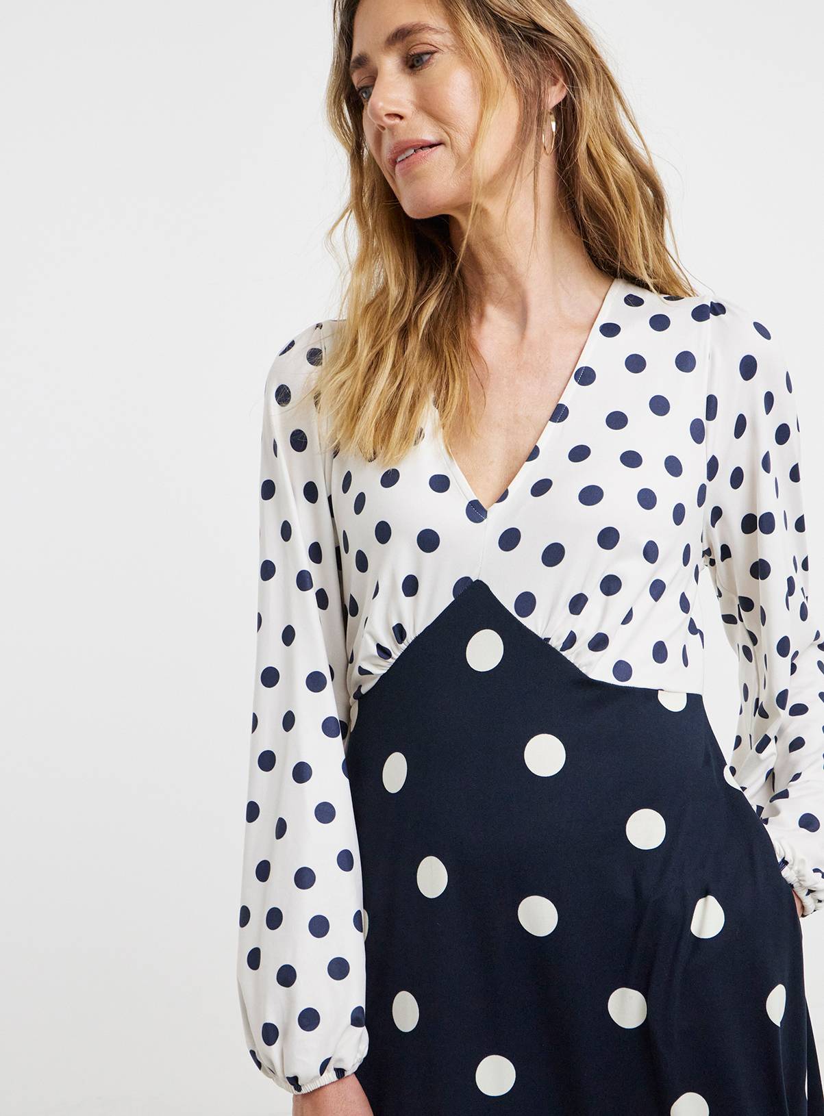 JD WILLIAMS Soft Touch Spot Print Midi Tea Dress 28 - Image 4